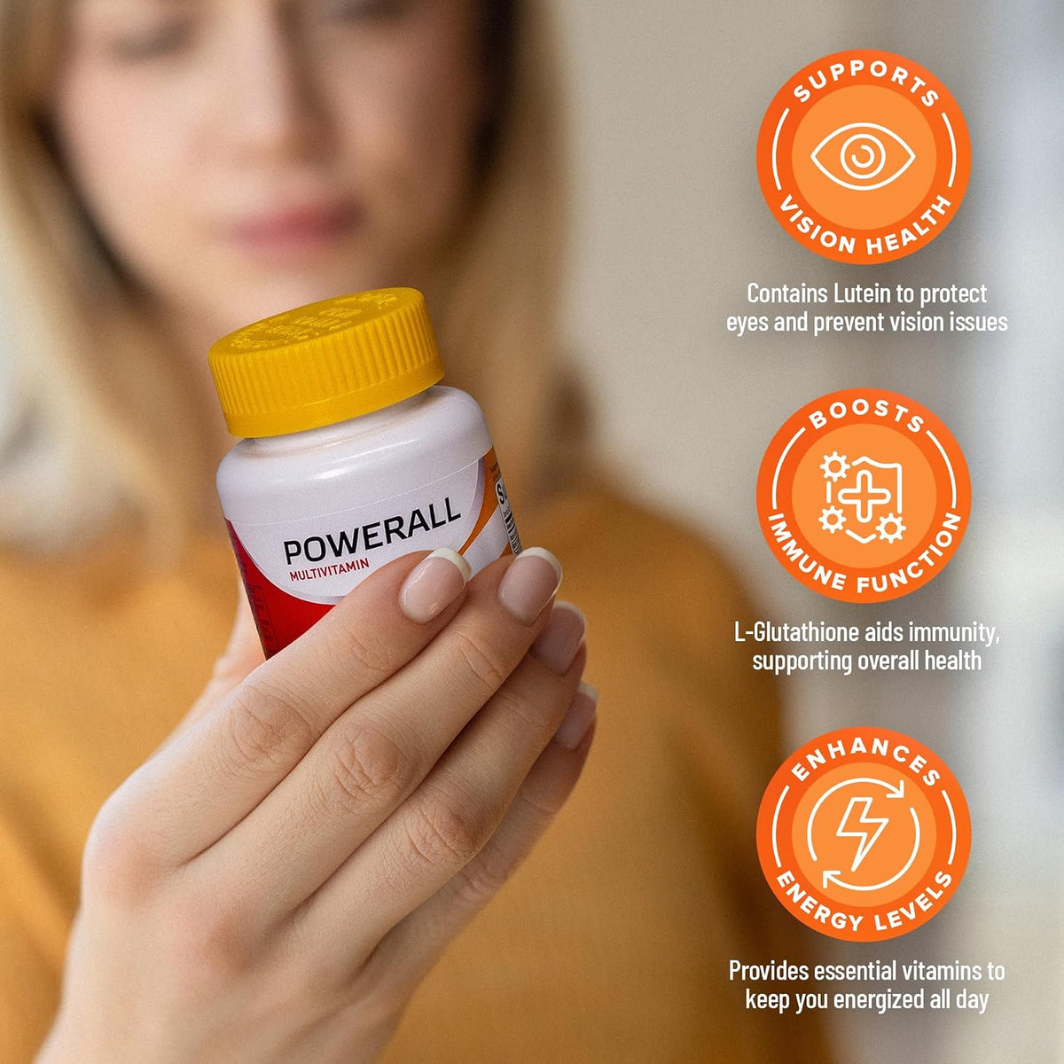 U.S. Health Club PowerAll Adult Multivitamin for Men & Women, 30 Tablets - Adult Multivitamin , Lutein, Vitamin K1, Iron, Zinc, Selenium, Boron, Chromium