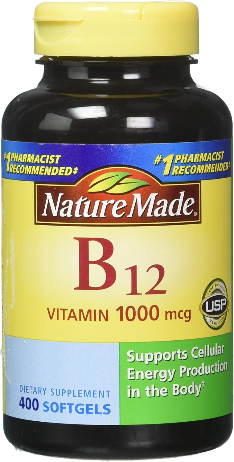 Nature Made Vitamin B12 1000 mcg Softgels – Energy Metabolism Support, 90 Count