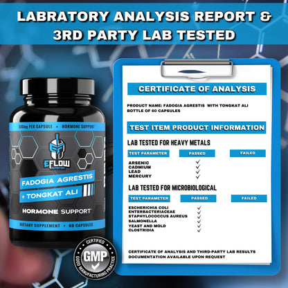 eFlow Nutrition Fadogia Agrestic + Tongkat Ali - [2-in-1] Natural Performance Supplement