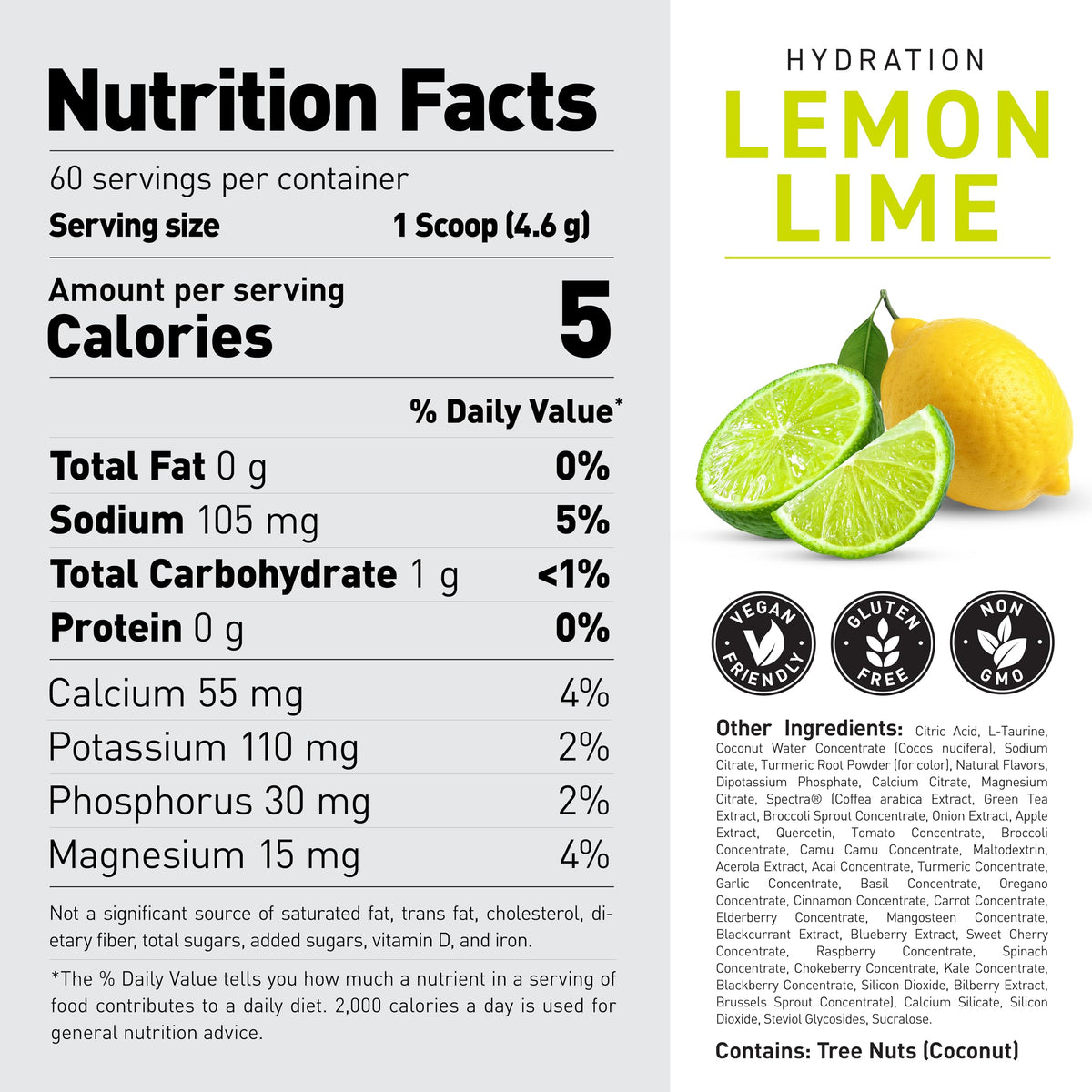 Kaged Sugar Free Hydration - 5 Key Electrolytes - Coconut Water - Tastes Amazing - 60 Servings