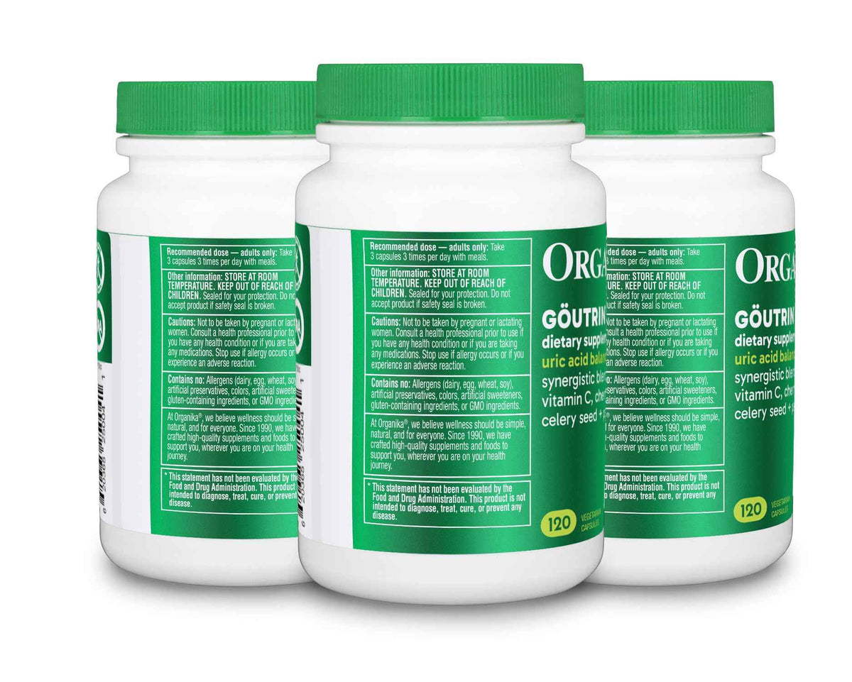 Organika Goutrin Supplement - 120ct, Pack of 3