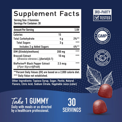 DIM Gummies - 200mg - Hormone Balance Gummies for PMS, Menopause, Hormonal Acne & More