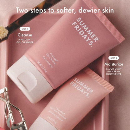 Summer Fridays Pink Dew Gel Facial Cleanser - pH-Balanced Foaming Gel Face Wash for Oily, Blemish-Prone + Sensitive Skin - Refreshing + Hydrating Gentle Face Cleanser for Soft, Radiant Skin(1.7 fl oz)