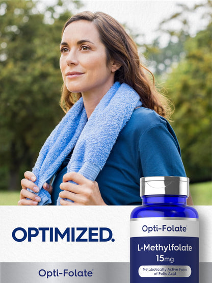 Carlyle L Methylfolate 15mg - 120 Capsules - Value Size - Max Potency - Optimized and Activated - Non-GMO, Gluten Free Supplement - Methyl Folate, 5-MTHF - by Opti-Folate