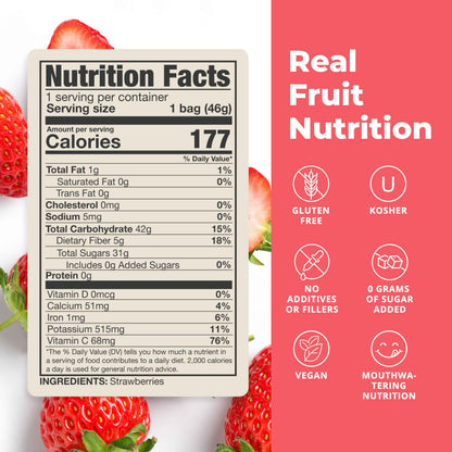 Balance of Nature Freeze-Dried Strawberries (5 Pack) - 100% Real Fruit, Crunchy Strawberry Slices, Healthy Snack, Mouthwatering Nutrition, Gluten-Free, Vegan, No Sugar Added, Five 1.6 oz Bags