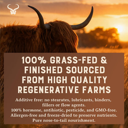 HEART & SOIL Grass Fed Bone Matrix, 180 Capsules - Supports bone and joint health, strength, and flexibility.
