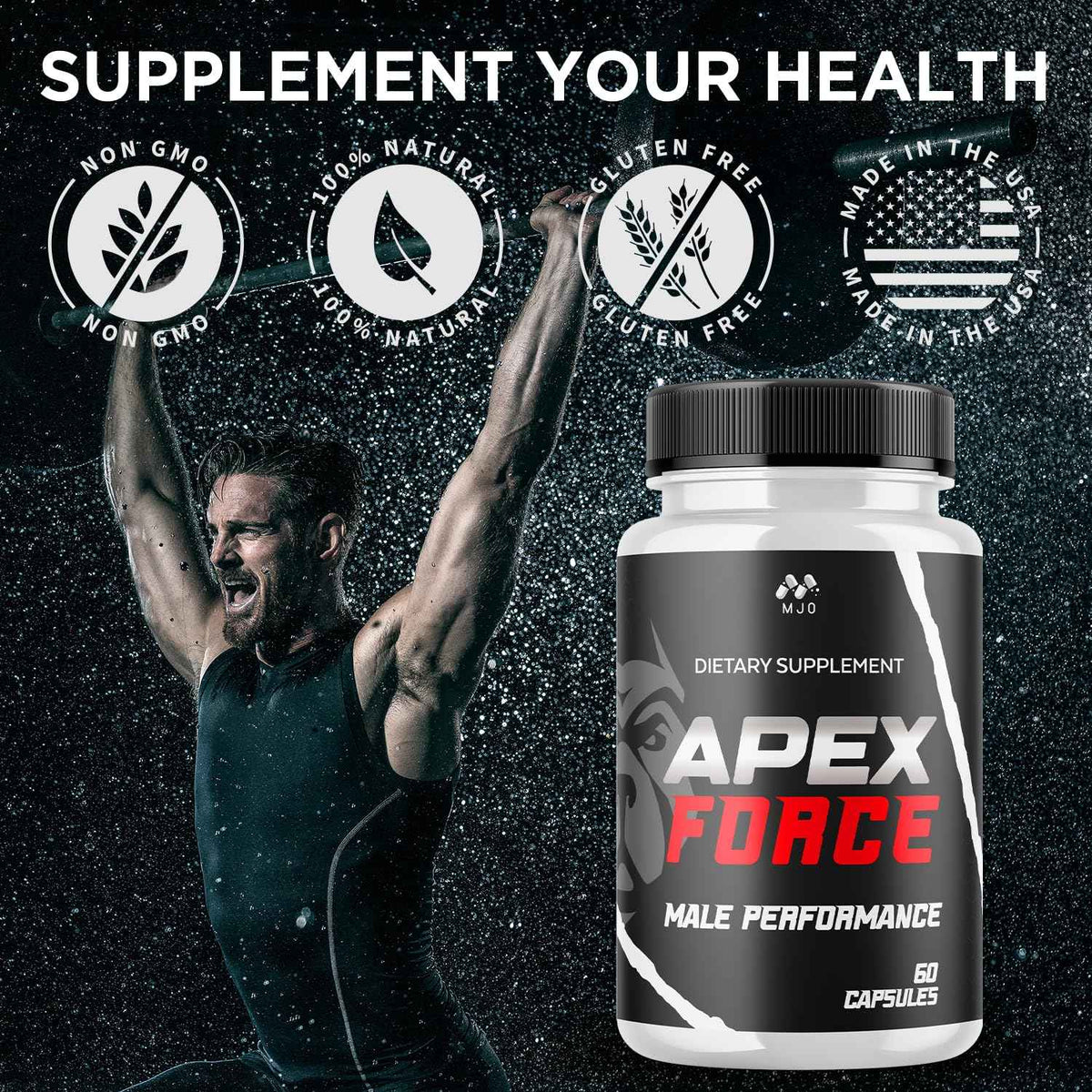 Apex Force Capsules, Official ApexForce Supplement Pills with All Natural Ingredients, Apex Force Maximum Strength Support with Premium Vitamins for Advanced Health & Overall Wellness (60 Capsules)