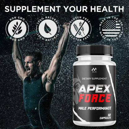 Apex Force Capsules, Official ApexForce Supplement Pills with All Natural Ingredients, Apex Force Maximum Strength Support with Premium Vitamins for Advanced Health & Overall Wellness (60 Capsules)