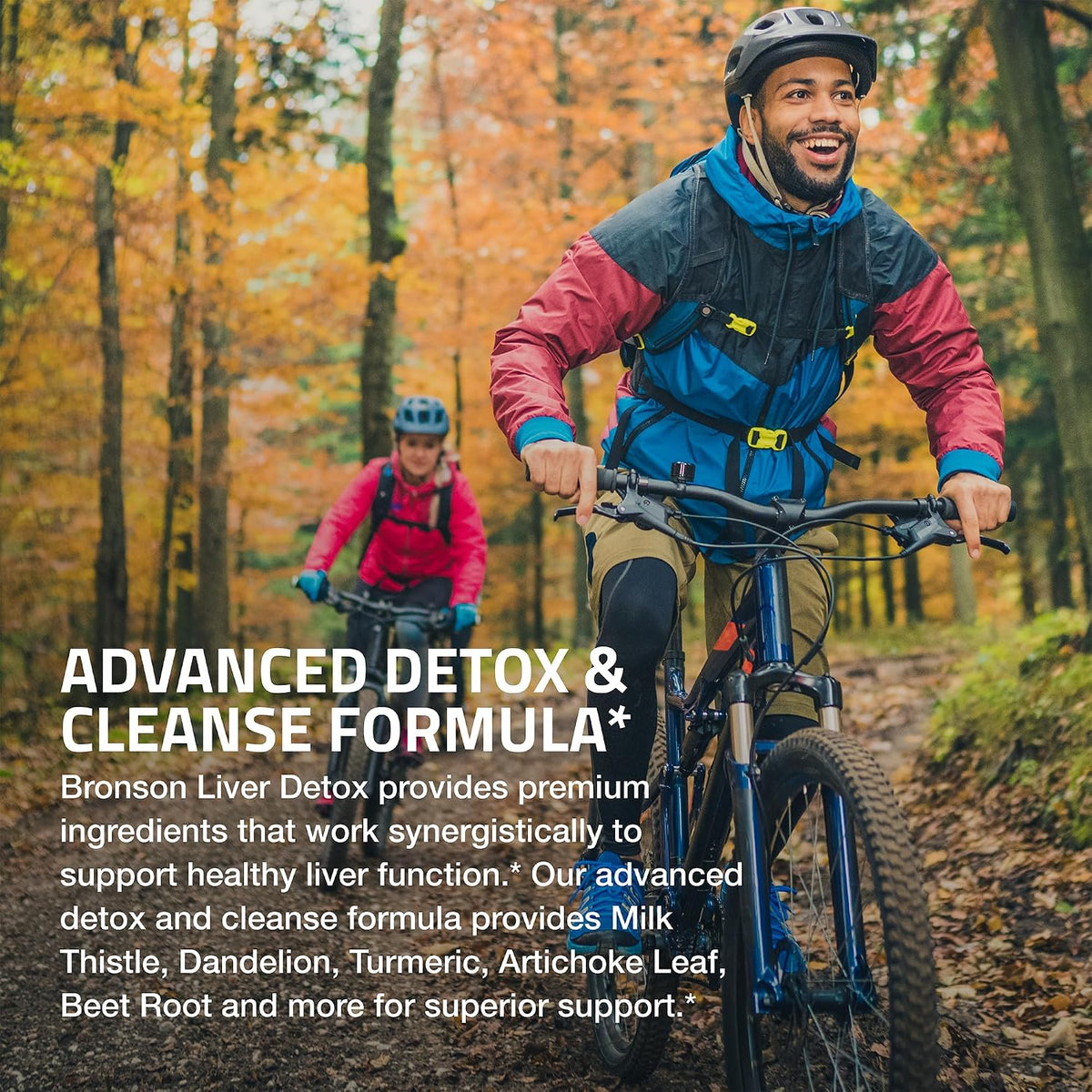 Bronson Liver Detox Advanced Detox & Cleansing Formula 60 Capsules - Liver Health Support with Milk Thistle, Dandelion Extract, Turmeric, Artichoke Leaf & Beet Root, Non-GMO, Soy-Free