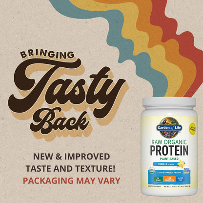 Organic Vegan Vanilla Protein Powder - Garden of Life - 22g Complete Plant Based Raw