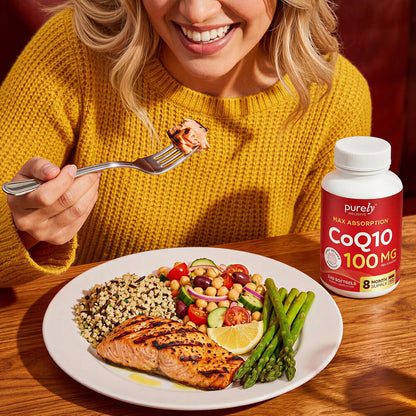 CoQ10 100mg Softgels, Heart Health Support, 8 Month Supply, High Absorption - Coenzyme Q10 for Energy Levels & Vitality Support, Co Q 10 Supplement, Non-GMO, Gluten-Free, 240 Co Q10 Softgels (Once-Daily)