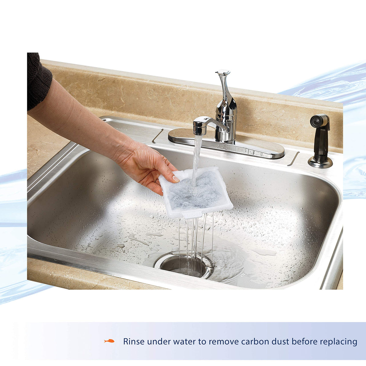 Aqueon Replacement Filter Cartridges Medium, Filter Cartridge, 6-Pack - Fish tank filter cartridge, dual-sided dense-floss with activated carbon, fits QuietFlow size 10 filters