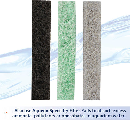 Aqueon Replacement Filter Cartridges Medium, Filter Cartridge, 6-Pack - Fish tank filter cartridge, dual-sided dense-floss with activated carbon, fits QuietFlow size 10 filters
