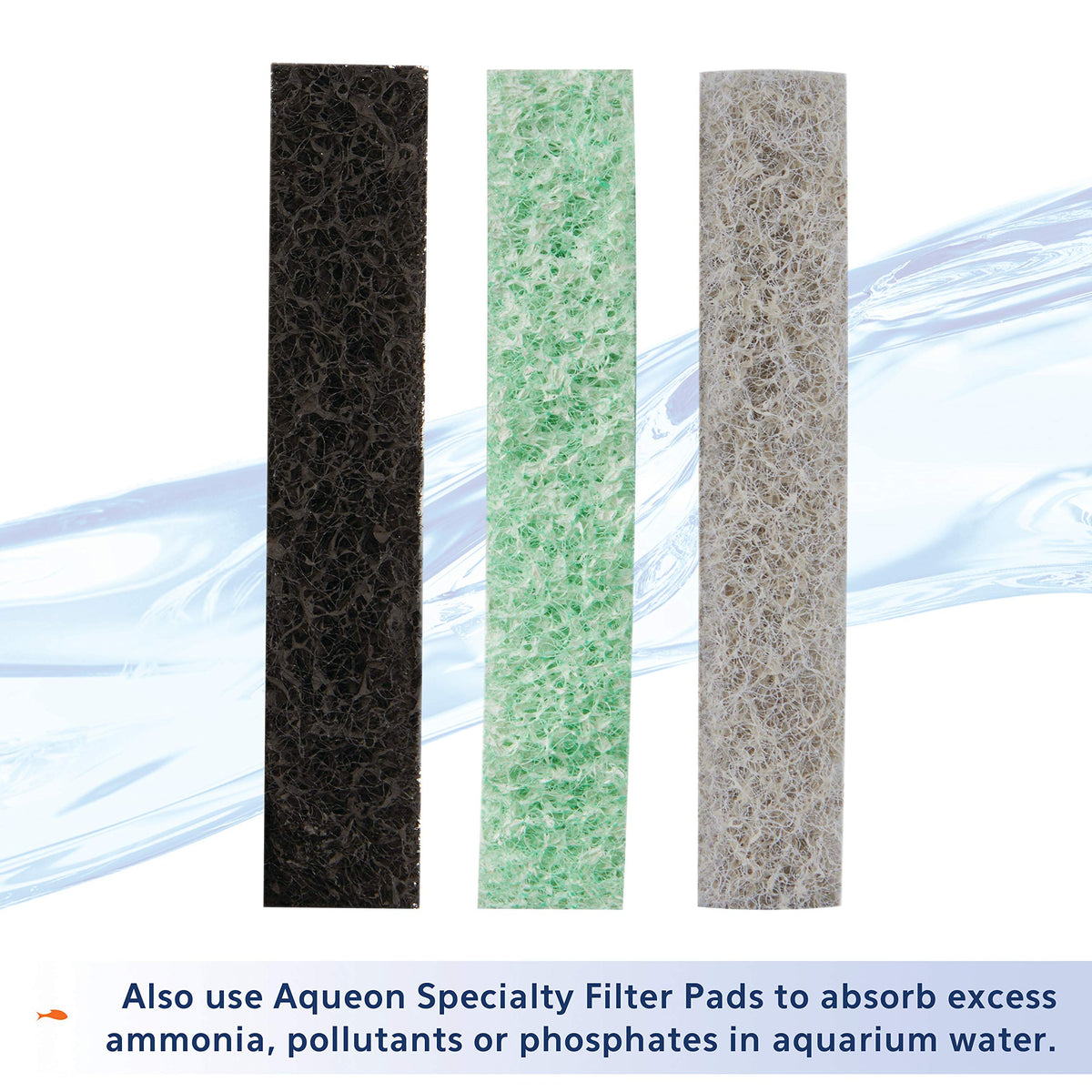 Aqueon Replacement Filter Cartridges Medium, Filter Cartridge, 6-Pack - Fish tank filter cartridge, dual-sided dense-floss with activated carbon, fits QuietFlow size 10 filters