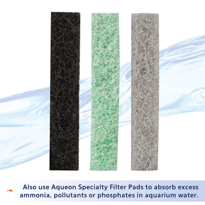 Aqueon Replacement Filter Cartridges Medium, Filter Cartridge, 6-Pack - Fish tank filter cartridge, dual-sided dense-floss with activated carbon, fits QuietFlow size 10 filters