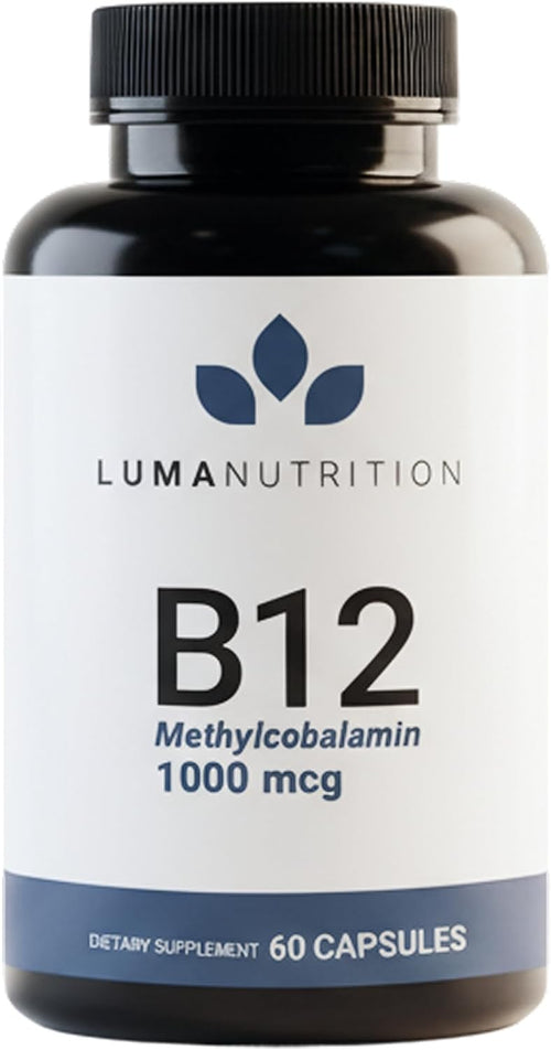 Luma Nutrition Vitamin B12 Methylcobalamin 1000 mcg – Energy & Nervous System Support, 60 Capsules