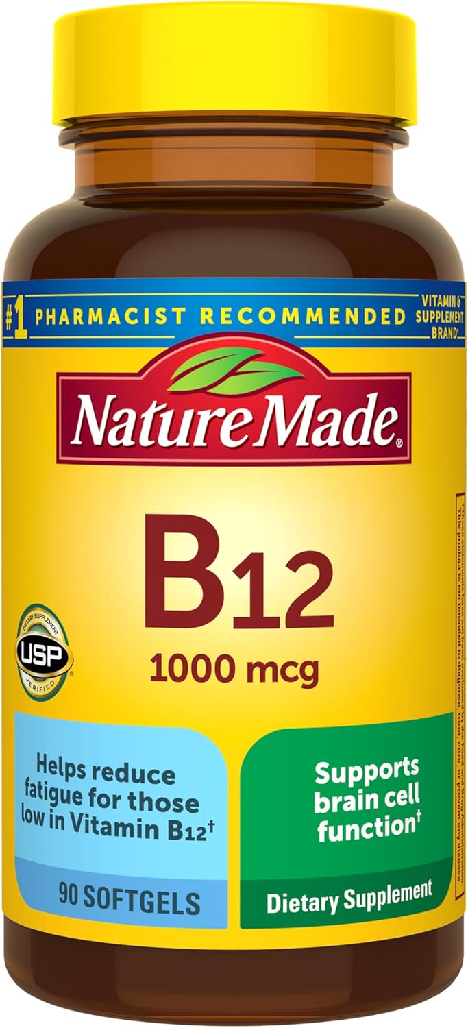 Nature Made Vitamin B12 1000 mcg Softgels – Energy Metabolism Support, 90 Count