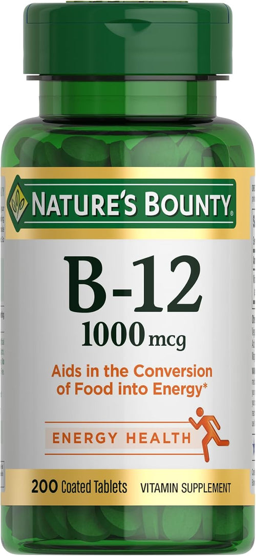 Nature's Bounty Vitamin B12 1000 mcg Caplets – 200 Count