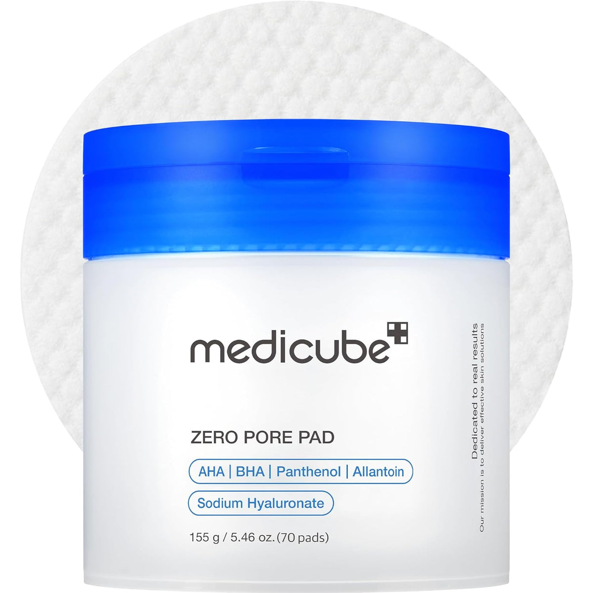 Medicube Zero Pore Pad packaging with blue lid on a white background